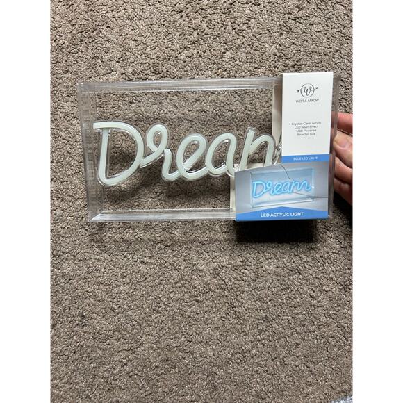 New west & arrow Dream LED acrylic light USB powered 9x5 sign neon effect - Picture 1 of 8